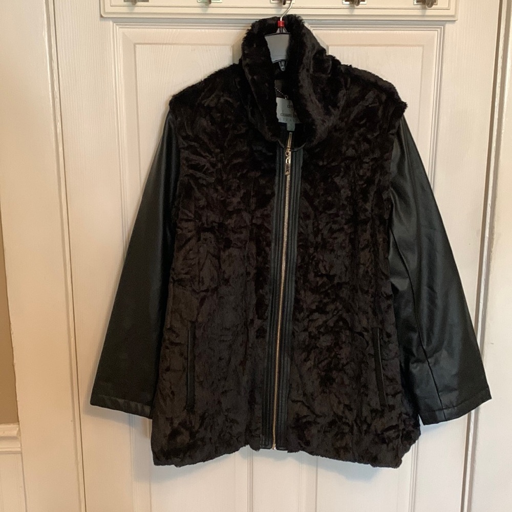 NEW DENNIS BASSO STERLING COLLECTION WOMEN FAUX FUR JACKET SZ XL